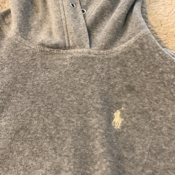 Polo Ralph Lauren grey velour sweatsuit hoodie size s p and pants size xs tp - Picture 3 of 10